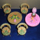 Hand Painted Wood Doll House Furniture Tables Chairs