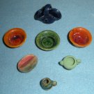 Miniature Dollhouse Bowls, Basket Vase Pottery