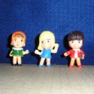 3 Dollhouse Dolls Family School Children PVC Figures