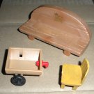 Maple Town Dollhouse Furniture Bench Chair Cart