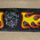 Biker Black Leather Band Skull Gothic Punk