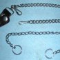 Biker Key Chain with Leather & Chain Goth Punk Style
