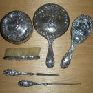 Antique Mauser Vanity Set Fine Sterling Silver Cherubs