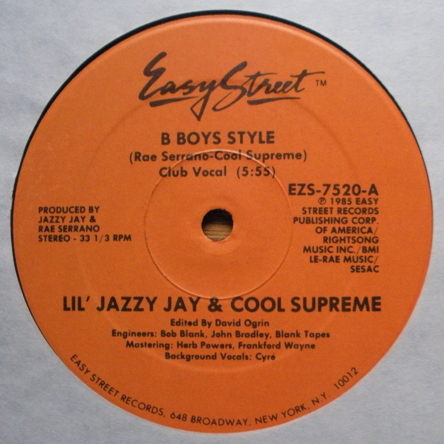 Lil' Jazzy Jay & Cool Supreme B Boys Style Single