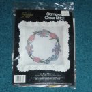 Golden Bee Stamped Cross Stitch Pillow Iris Ring