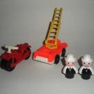 Little People Fire Truck Motorcycle Fireman Freckles Fisher Price Lot 8
