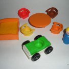 Little People Furniture, Table Chairs Bed Car Fisher Price  Lot 17