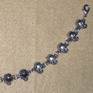 Bracelet with Silver Skulls Biker Jewelry Gothic Punk
