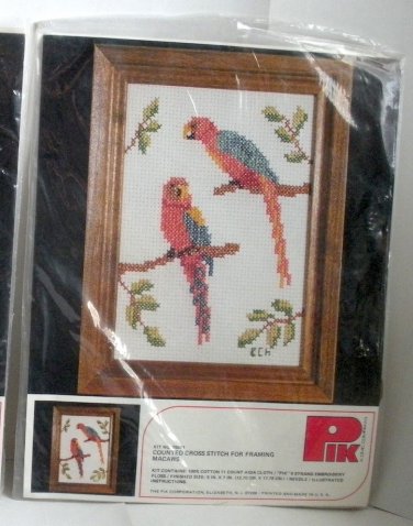 Macaws Birds Cross Stitch Kit No. 75601 by Pik