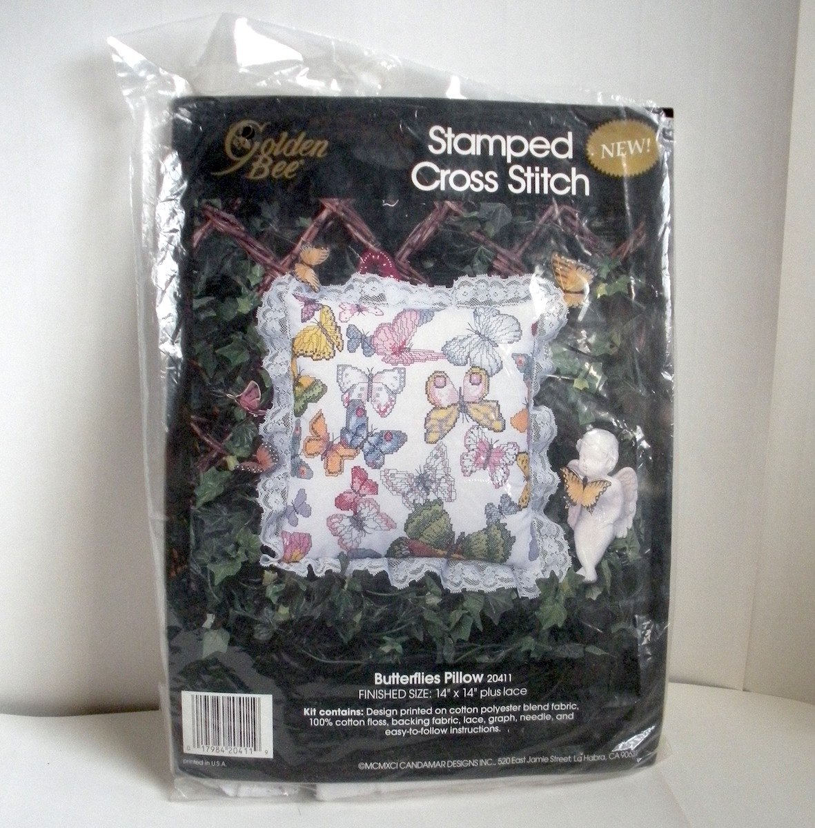 Butterflies Pillow Stamped Cross Stitch Kit 20411