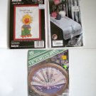 Counted Cross Stitch Victorian Fan, Dresser Scarf, Suzy's Zoo Lot