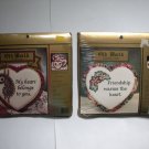 2 Cross Stitch Hearts Friendship Kits Old World Collections.