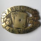 Las Vegas Brass Belt Buckle 1970 with Blackjack Dice