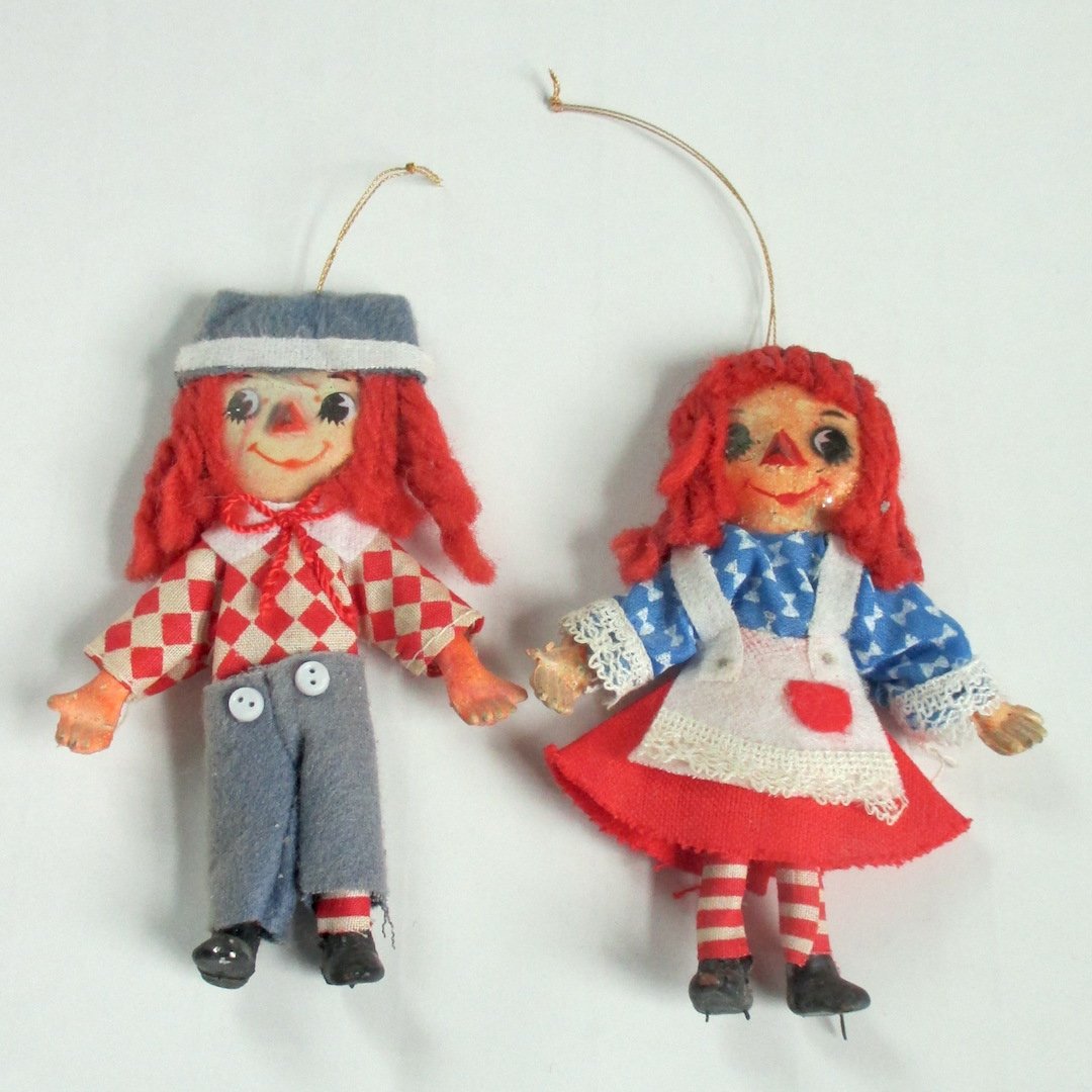 Vintage Raggedy Ann Andy Ornaments