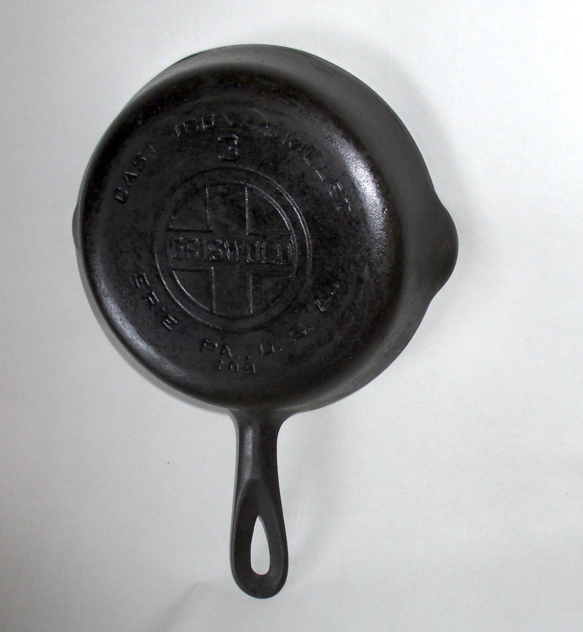 Griswold Cast Iron Skillet No 3 Large Logo 709