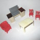 DollHouse Furniture Vanity, Marx Table, Chairs Lot 2
