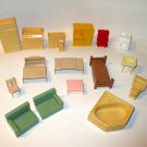17 Marx DollHouse Furniture Kitchen Bathroom TV