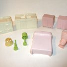 Marx DollHouse Furniture Sink Stove Bed Dresser Toilet Marx DollHouse Furniture Sink Stove Bed Dresser Toilet