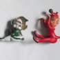 Red Pixie Elf and Green Porcelain Elf