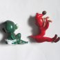 Red Pixie Elf and Green Porcelain Elf