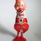 Felt Clown Figure with Valentine Made in Japan