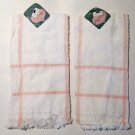 Charles Craft Towels White Peach Cross Stitch