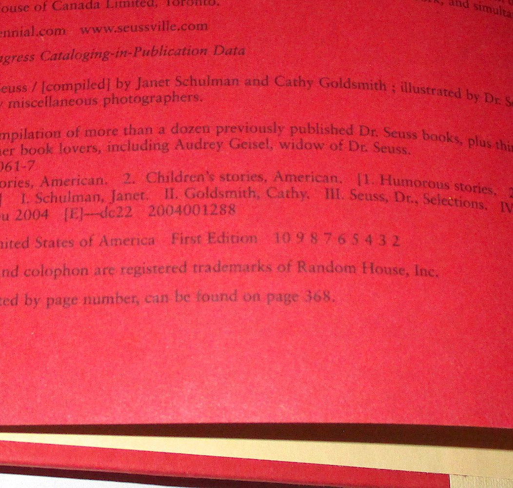 Dr. Seuss Book, Your Favorite Seuss, First Edition