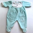American Girl Doll Bitty Baby Green Velour Sleeper Outfit