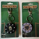 2 Poker Chip KeyChains, Skull, Lucky