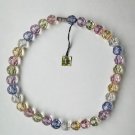 16" Bead Necklace, Lucite, Multi-Colored Faceted Beads