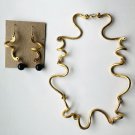 Snake Serpents Necklace. Earrings, Set, GoldTone
