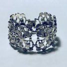 Ornate Bracelet, SilverTone, Scallop edges