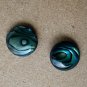 Blue Abalone Button Post Earrings
