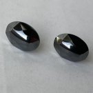 Hematite Black Faceted Oval Post Earrings