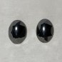 Hematite Black Faceted Oval Post Earrings