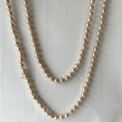 Vintage Monet, Cream Faux Pearl, Bead, Necklace, 60"