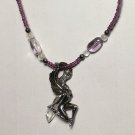 Fairy with Quartz Pendant, Beaded Necklace Fairy with Quartz Pendant, Beaded Necklace