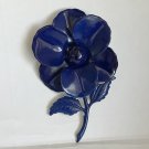 Vintage Pin, Blue Enamel Daisy, Flower, Hippy Modern Retro 1960s