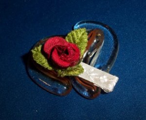 Rose Buds Flower Hair Accessory Barrette Clip OOAK