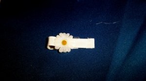 Small Daisy  Hair Accessory Barrette Clip OOAK