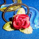Rose Bud Set Ponytail Pigtails Hair Accessory Barrette  OOAK