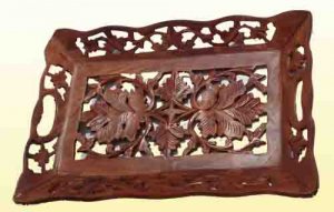 Handmade Wooden Fruit Serving Tray/ Dish- Cut Work