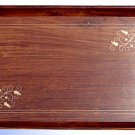 Handmade Wooden Serving Tray/ Dish - Brass Inlay