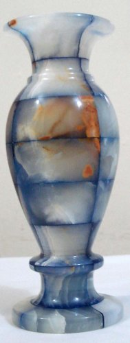 Handmade Blue Onyx Patch Work Flower Vase