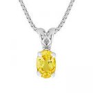 Yellow Sapphire Silver Pendant