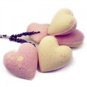 Lavender Patchouli Bath fizzing Hearts set of 2