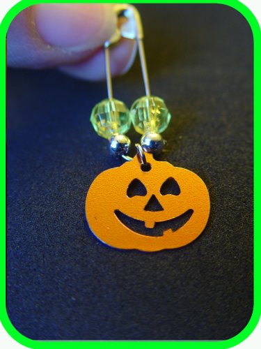 halloween jack o lantern coil less charm pin girl scout boy scout swaps craft kit by swaps4less