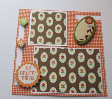"My Favorite Things"-Premade Scrapbook Page -8x8 Layout