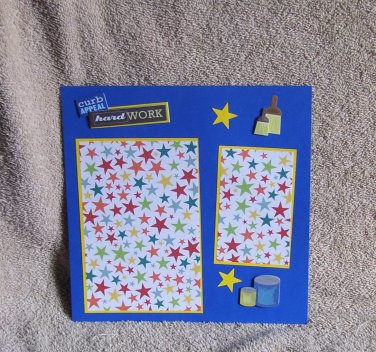 "Painting Hard Work"-Premade Scrapbook Page -8x8 Layout