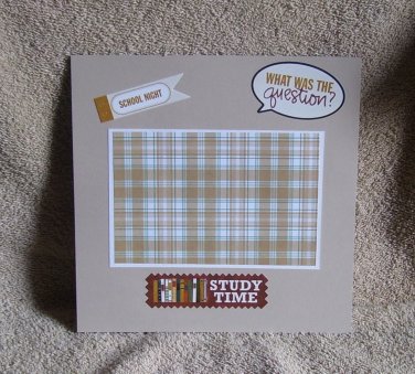 "Sudy Time"-Premade Scrapbook Page -8x8 Layout